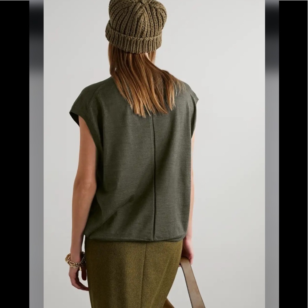 The Row 100% Merino Wool Vest Down Top Deep Moss s2. - Picture 4 of 16
